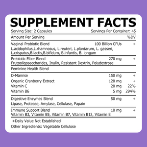 Cápsulas de Probióticos al por Mayor de Fábrica con D-Manosa y Arándano, Suplementos Dietéticos a Base de Hierbas que Promueven la Salud Vaginal - Product Image 4