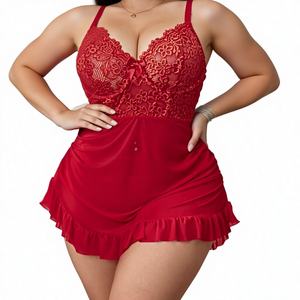 SFY4076 <b>Sexy</b> Transparent Camisole Dress Plus-size Women's <b>Erotic</b> Lingerie Lace Mesh Skirt Summer Quick Dry - Product Image 1