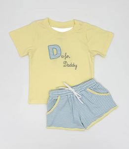 BSSO1831 Custom Boutique <b>Baby</b> Girl D Is for Daddy Embroidery Milk Silk Comfortable All Season <b>Clothing</b> <b>Set</b> Wholesale - Product Image 1