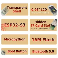 Carte de développement ESP32-S3 T-Dongle-S3 avec écran LCD ST7735 de 0.96 pouces Prise en charge de la carte TF Bluetooth WiFi