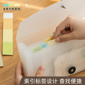 Shidai Liangpin PP Document Bag 13 Grids Translucent Plastic File Folder with Logo Storage Organizer - Product Image 3
