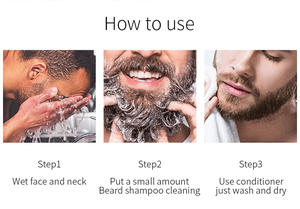 Nettoie en profondeur en douceur Hydrate Barbe Shampooing Moustache Adoucissant Barbe Toilettage <span class=keywords><strong>Kit</strong></span> Naturel - Product Image 4