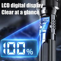Lampe torche LED puissante rechargeable pour le camping avec batterie de 1800 mAh, lumière zoomable pour les activités de plein air