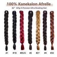 100% Kanekalon 82 Pouces 165G Ultra Tresses Fibre Synthétique Afrelle pour Tressage Cheveux Synthétiques Kanekalon Japonais