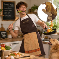 Tablier de chef bicolore avec poche et sangle réglable pour cuisine, cuisson, barbecue et fêtes