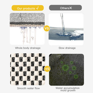 Alfombra de Baño en Forma de Abanico, Rectangular, de Color Sólido, de PVC Antideslizante, Diseño Minimalista - Product Image 4