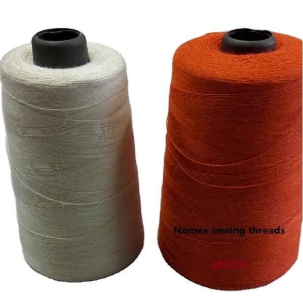 Hilos e hilos de costura NFPA2112 Nomex, hilo de costura de metacrilato, retardante de llama, anticalor
