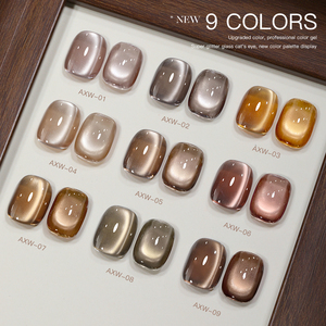 AS 15ml Série Café Vernis à Ongles Gel Magnétique Effet Chat Marque Privée Verre Brun Clair de Lune Soak Off UV Gel Nail Art <span class=keywords><strong>Manucure</strong></span> - Product Image 4