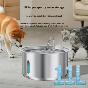 For New Charge 304 Stainless Steel <strong>Pet</strong> Water Dispenser 11L Automatic Circulation Filtered Fresh Water Solid Cat Dog Drinking - Product Image 4