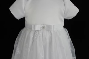 Vestido de <span class=keywords><strong>Bautizo</strong></span> <span class=keywords><strong>para</strong></span> Bebé D9180A con Falda de Gasa Bordada y Decorada con Cuentas Cosidas en la Cintura <span class=keywords><strong>para</strong></span> la Ceremonia de Bautismo - Product Image 5