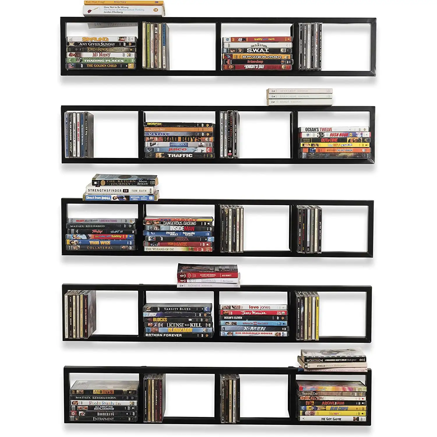 Estante de almacenamiento multicapa, organizador de 5 Juegos de vídeo, CD, DVD, estantes flotantes