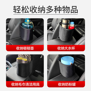 Zhang Shisi <b>Car</b> Seat Back Storage Bag Oxford Cloth <b>Hook</b> Type Classic Black Multipurpose Storage Bag For Chair Back Neatening - Product Image 3