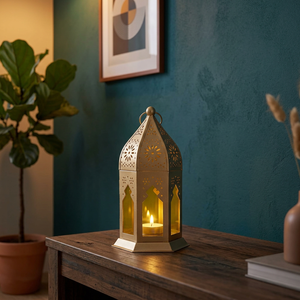 Lanterne marocaine en laiton, porte-bougie décoratif, éclairage d'intérieur, lumière chaude, utilisation intérieure et extérieure - Product Image 4