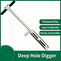 Sonde d'échantillonnage manuelle de sol profond en acier inoxydable épaissi pour l'échantillonnage de sol agricole et la préparation de trous de plantation