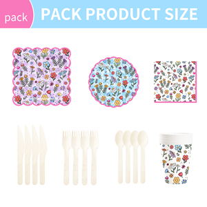 Platos y Servilletas de Papel para Fiestas con Diseño de Flores Silvestres DAMAI, Desechables, para Baby Shower, Cumpleaños, Bodas, Fiestas de Té - Product Image 6