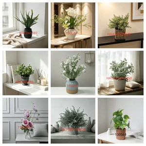 Herbe de la <span class=keywords><strong>Pampa</strong></span> Artificielle Décorative, 3 Tiges dans un <span class=keywords><strong>Vase</strong></span> en Céramique Blanche, Fausses Fleurs de Roseau Marron <span class=keywords><strong>pour</strong></span> Salon, Bureau, Décoration d'Automne - Product Image 3