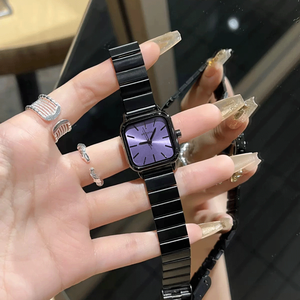 Phổ biến sang trọng của phụ nữ thạch anh xem thể thao không thấm nước thiết kế màu đen thép không gỉ tre nút phong cách kính quay số cửa sổ hợp kim trường hợp - Product Image 4