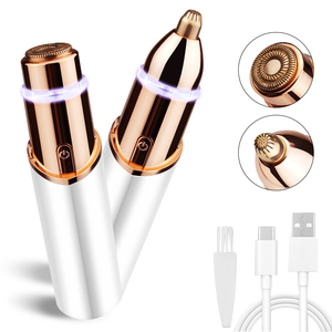 Épilateur facial - Épilateur de poils de nez pour femmes : Rasoir électrique 2 en 1 indolore pour le <span class=keywords><strong>visage</strong></span> et tondeuse de nez - Outil d'épilation rechargeable - Product Image 3