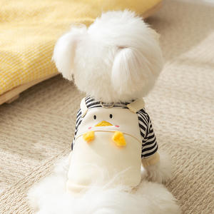 럭셔리 클래식 심플 귀여운 강아지 작은 펭귄 줄무늬 만화 백팩 친환경 알레르기 방지 폴리에스터 두발 후드 - Product Image 1