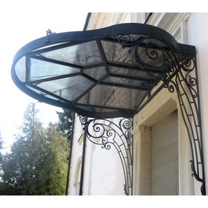 <span class=keywords><strong>Auvent</strong></span> <span class=keywords><strong>d</strong></span>'<span class=keywords><strong>entrée</strong></span> <span class=keywords><strong>en</strong></span> verre avec cadre <span class=keywords><strong>en</strong></span> <span class=keywords><strong>fer</strong></span> <span class=keywords><strong>forgé</strong></span> de style classique, galvanisé à chaud, taille personnalisable - Product Image 5