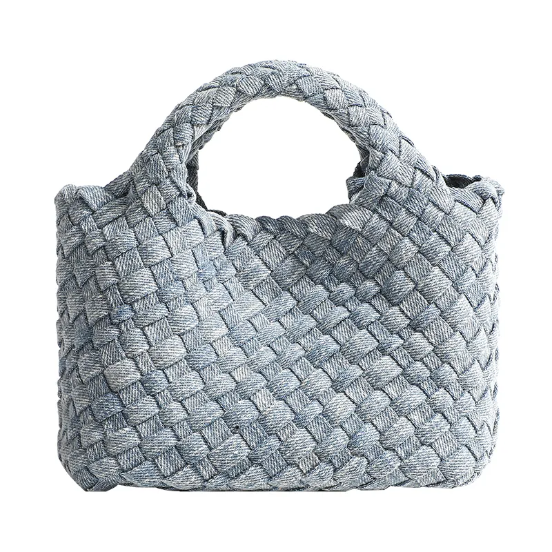 Vente en gros de nouveaux sacs à main moyens de haute qualité sac tissé en denim décontracté pour femmes sac de transport portable