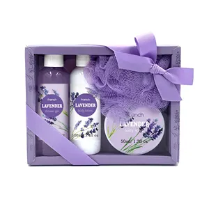 wholesale natural private label beauty shower gel lotion spa hotel bath gift set