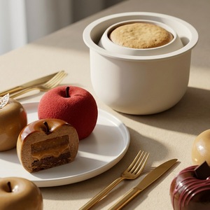 Nouvelles idées : <span class=keywords><strong>Moule</strong></span> à gâteau en silicone de qualité alimentaire, résistant au four, en forme de pomme, à cavité unique, 4 pouces - Product Image 2