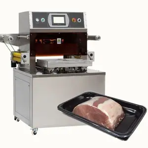 Automatic tuna fillet VSP tray sealer salmon fish vacuum skin packaging machine