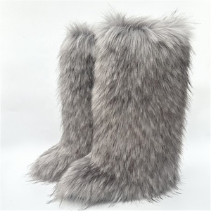 Bottes de neige chaudes et fourrées pour femmes, grande taille 44, à tige haute, semelle épaisse, anti-dérapantes, hauteur genou, chaussures d'hiver - Product Image 5