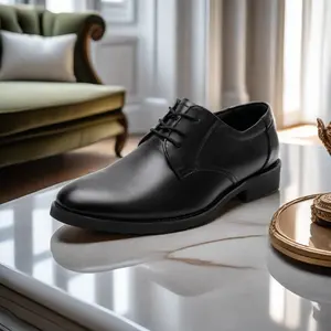 Sepatu formal kulit sapi pria, sneaker atasan kerja pelayan Hotel kulit sapi, pakaian bisnis anti slip pabrik sepatu pemerintah