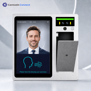 Terminal de détection biométrique Android pour test d'alcoolémie et mesure de température, avec reconnaissance faciale, mural et fonction de réinitialisation - Product Image 1