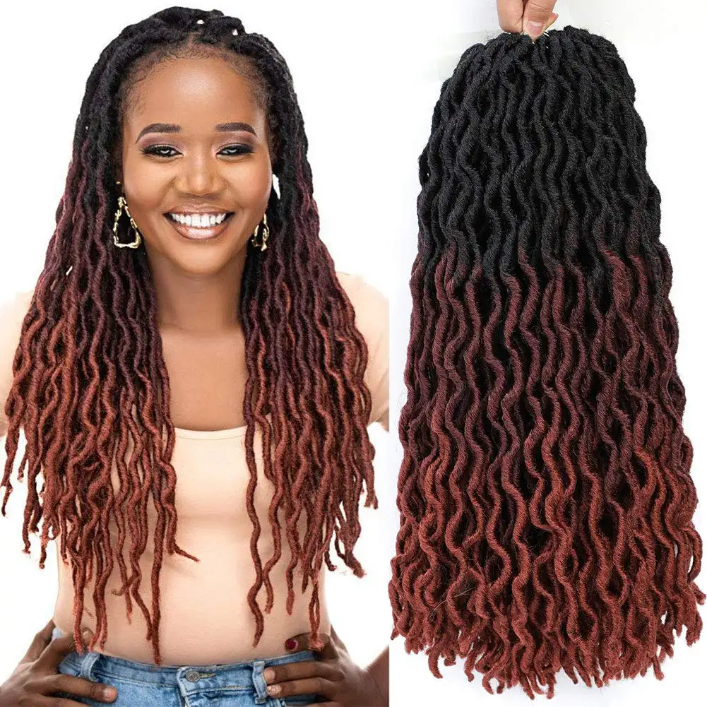 Free Sample Organico White 30/613 Soft Loc Waves Curly Synthetic Extensions Braids Weaves Gypsy Braid Faux Locs Crochet Hair