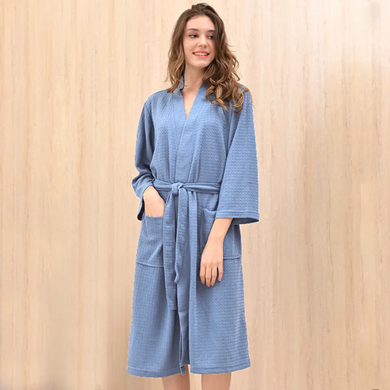 Банный халат NANTEX для женщин, хлопковый Халат-кимоно с вафельным покрытием для отеля, оптом