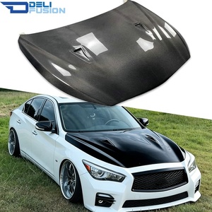 ฝากระโปรงคาร์บอน Q50 สำหรับ Infiniti Q50 V37 Q50S VQ37 ปี 2013-2024 รุ่น R แบบคาร์บอนไฟเบอร์พร้อมช่องระบายอากาศ - Product Image 1