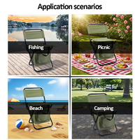 Chaise pliante d'extérieur portable 3-en-1 avec sac de rangement et isolation du dossier pour jardin, plage, camping et pêche