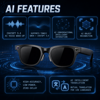 Lunettes Intelligentes IA avec Caméra 20MP, Anti-tremblement 6 Axes, Traduction IA, Transfert Wifi6, Type-C W660
