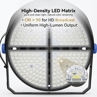 Luminaria LED Redonda de Aluminio de Grado Industrial para Estadios, 65000 Lúmenes, IP66, 130lm/W, AC85-265V, 0-10V, Regulable, IK08, Uso en Exteriores, Blanco Cálido