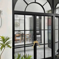 Ventanas Abatibles de Estilo Francés Vintage, Insonorizadas, de Aleación de Aluminio, con Vidrio Arqueado para Dormitorio, Sala de Estar, Ventana Retro Arqueada