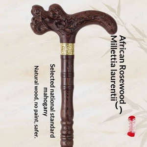 Béquille <span class=keywords><strong>en</strong></span> <span class=keywords><strong>bois</strong></span> massif de palissandre antidérapante, style aile de poulet, avec système d'amortissement et embout <span class=keywords><strong>en</strong></span> caoutchouc pour la poignée - Product Image 1