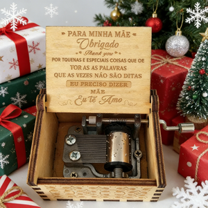 Caja de Música de Madera con Manivela, Grabada con la Bendición de Papá, Regalo de Recuerdo para el <span class=keywords><strong>Cumpleaños</strong></span> de la Hija y el Dí<span class=keywords><strong>a</strong></span> de San Valentín - Product Image 6