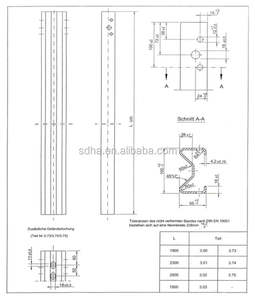 حاجز أمان للطرق السريعة مع عمود أمان وحاجز حماية من الاصطدام معتمد CE من الفولاذ المجلفن Q235/345 بهيكل فولاذي على شكل حرف W - Product Image 2