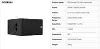 Subwoofer MIS-B30-2000W Popular B30 para Sonido en Vivo, Altavoz Doble de 15 Pulgadas para Conciertos y Escenarios