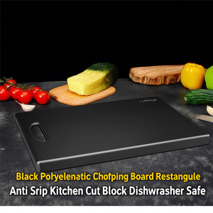 Tagliere Rettangolare in Polietilene Nero Antiscivolo per Cucina Lavabile in Lavastoviglie - Product Image 3