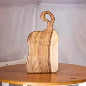 Tabla de Cortar de Madera Natural Premium con Mango, Tabla de Cortar para Cocina, Bandeja para Servir, Madera de Acacia Ecológica - Product Image 1