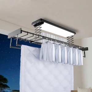 Séchoir électrique élévateur robuste pour balcon, à double rangée de ciseaux, intelligent à commande vocale, avec éclairage LED - Product Image 1