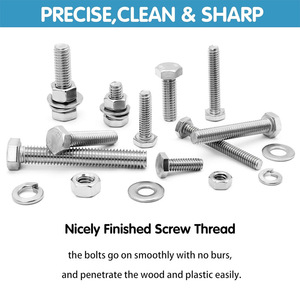 246Pcs 304 Stainless Steel Hex Bolts Nuts Assortment Box Us Standard Unc Thread A2 70 Grade 8.8 - Product Image 3