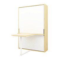 Lit mural pliant moderne et minimaliste en métal avec armoire et bureau intégrés, lit simple rotatif et pliable avec rangement, ensemble de chambre à coucher