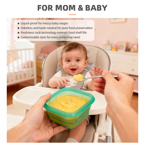 Fiambrera de silicona irrompible para niños y adultos-Contenedor de caja Bento a prueba de fugas dividido Contenedores de silicona para aperitivos con tapas - Product Image 4