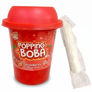 Bebida RTD de Boba con Sabor a Fresa al por Mayor, 280 ml |   Vaso de Jugo de Frutas con Perlas de Boba Explosivas y Pajita, Éxito de Ventas en Supermercados - Product Image 1