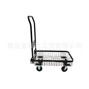 Folding Handcart 860x602x395mm Powder Coated Mesh <b>Cart</b> For Shopping And Transport - Product Image 5